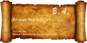 Braum Adrián névjegykártya